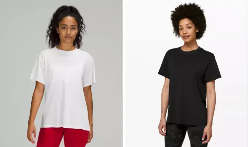 All Yours Short Sleeve T-Shirt in White on the right and Black on the left